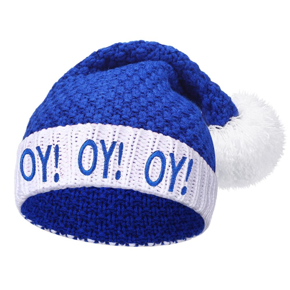 8726 Hanukkah Hat, SantaChristmas Blue OY! Xmas Party Hat, Stocking Gift